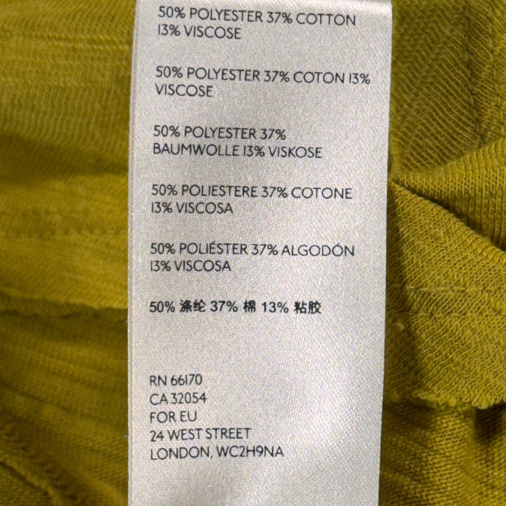 Free People We The Free Chartreuse Slub Knit Peplum Top Short Sleeve Size Medium - Picture 6 of 13